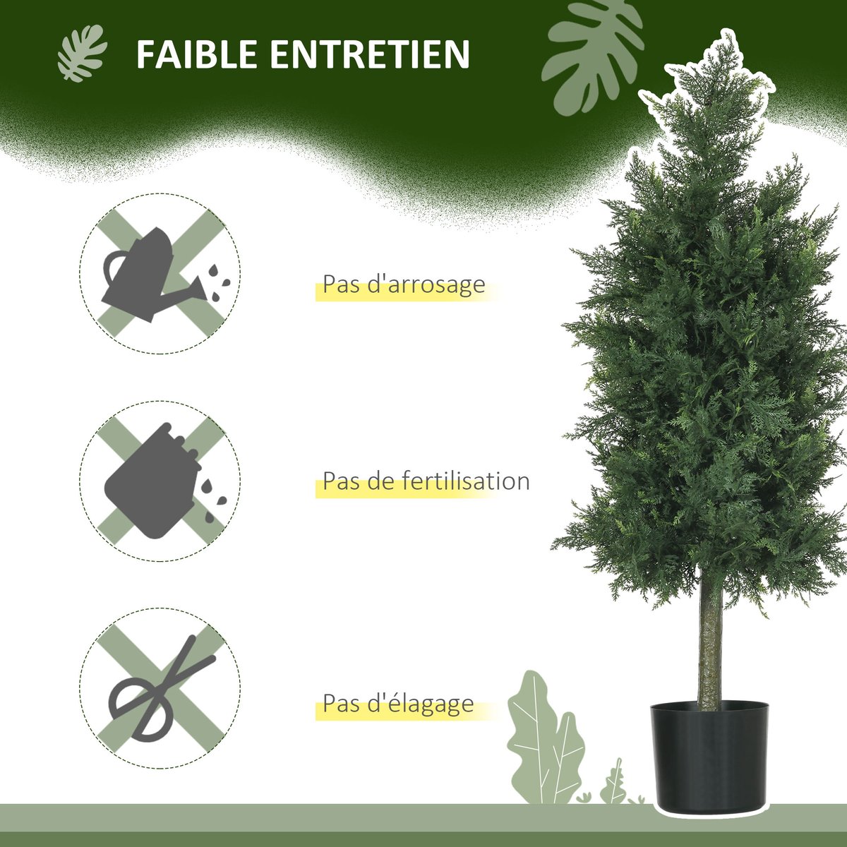Plantes artificielles PE Vert vert, HOMCOM