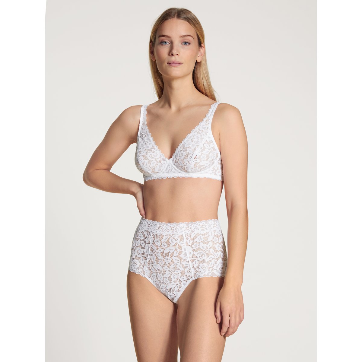 Soutien-gorge soft sans armatures Polyamide NATURAL COMFORT LACE blanc, CALIDA