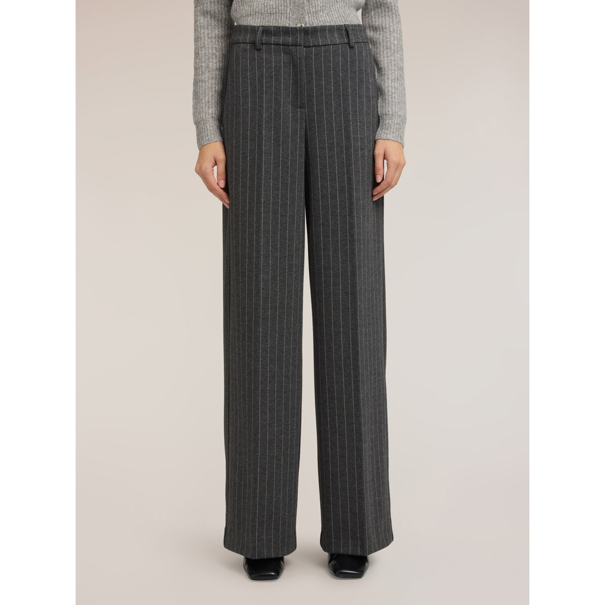 Pantalon palazzo à rayures gris, MOTIVI