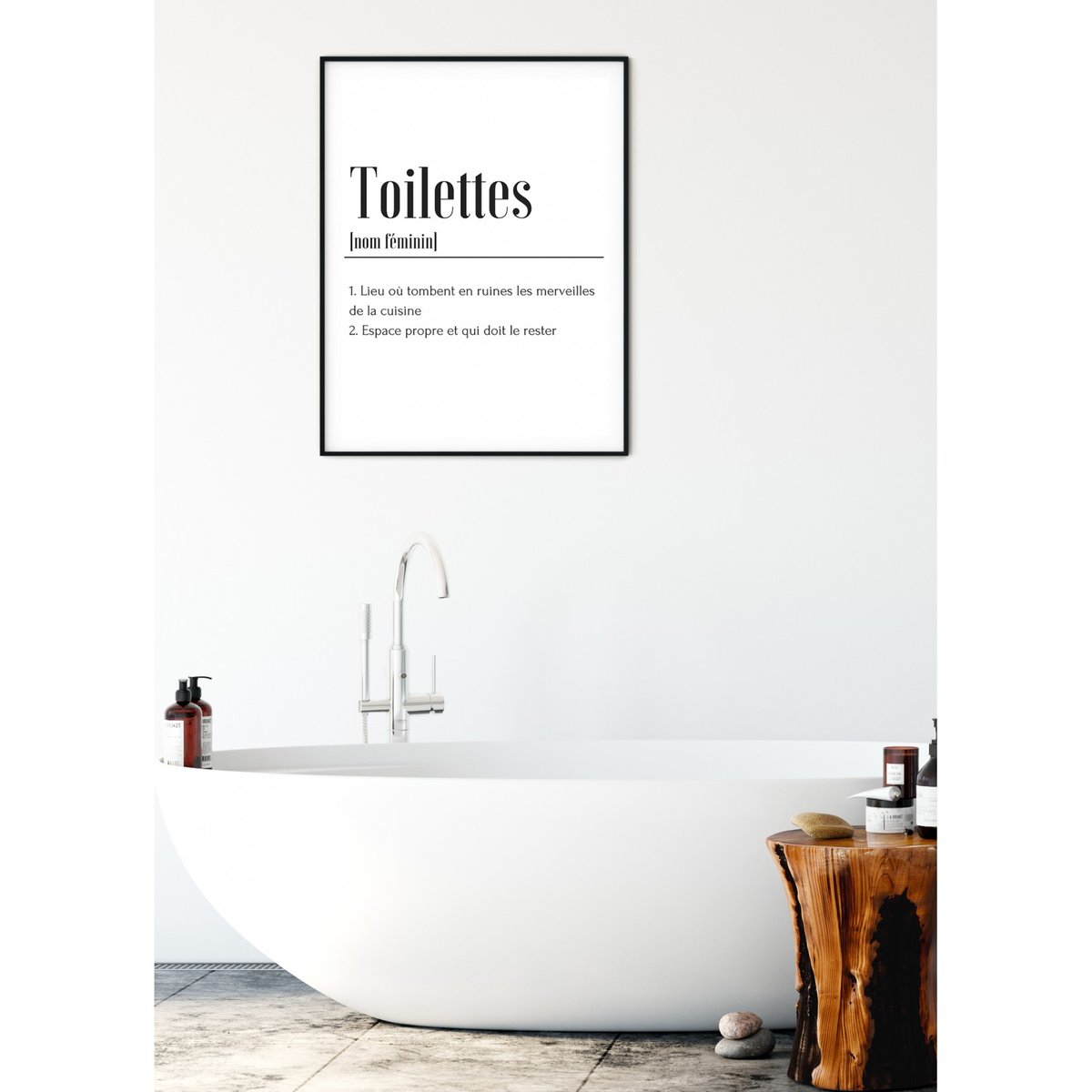 Affiche Définition Toilettes blanc, L'AFFICHERIE