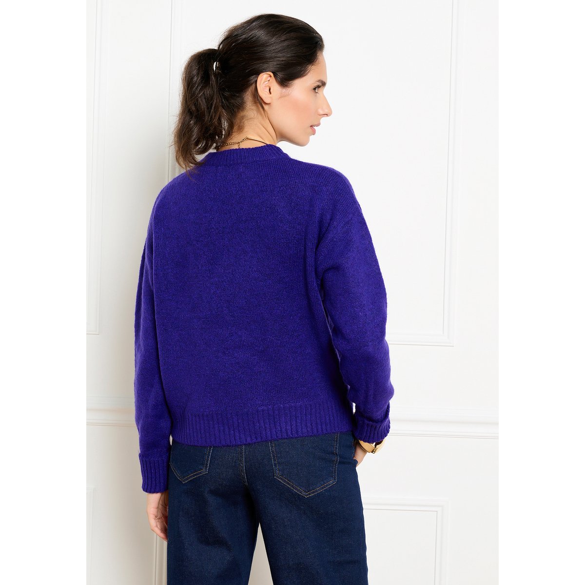 Pull doux à coupe décontractée purple, LOLALIZA