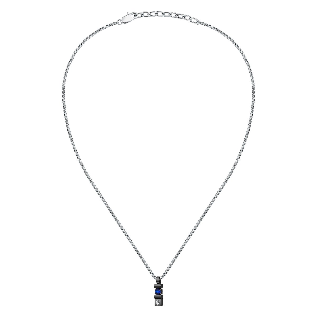 Collier en acier, cristaux, SAPPHIRE gris argenté, MASERATI