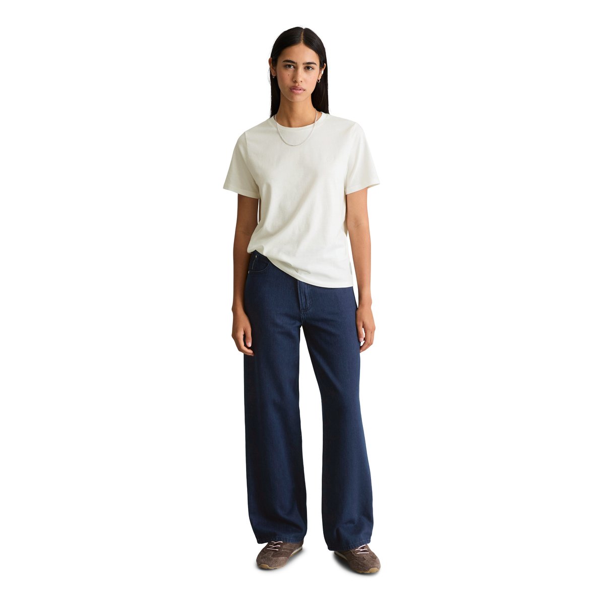 T-shirt coupe classique en jersey simple de coton biologique blanc, MARC O’POLO DENIM