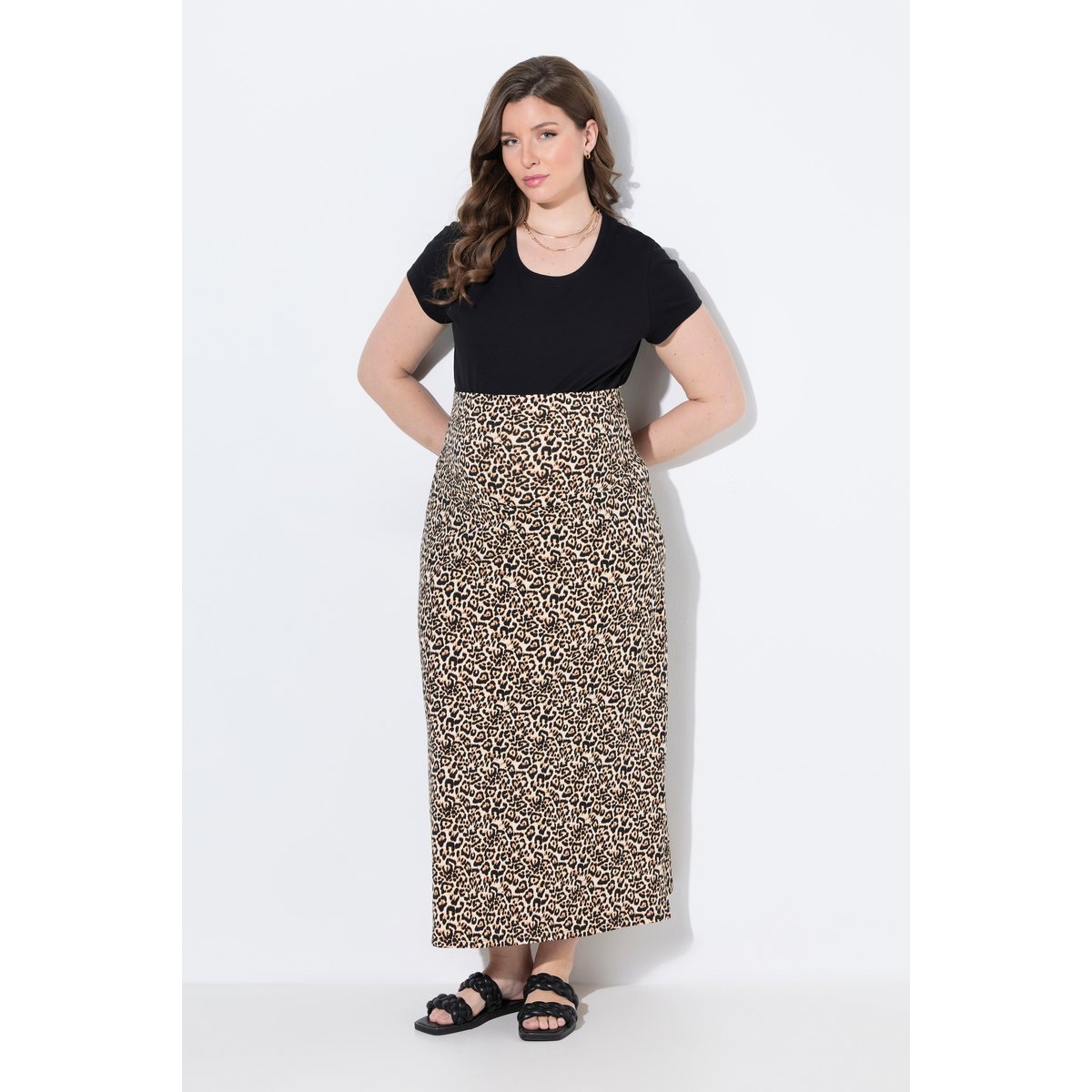 Jupe maxi en jersey imprimé de grossesse abricot clair, ULLA POPKEN