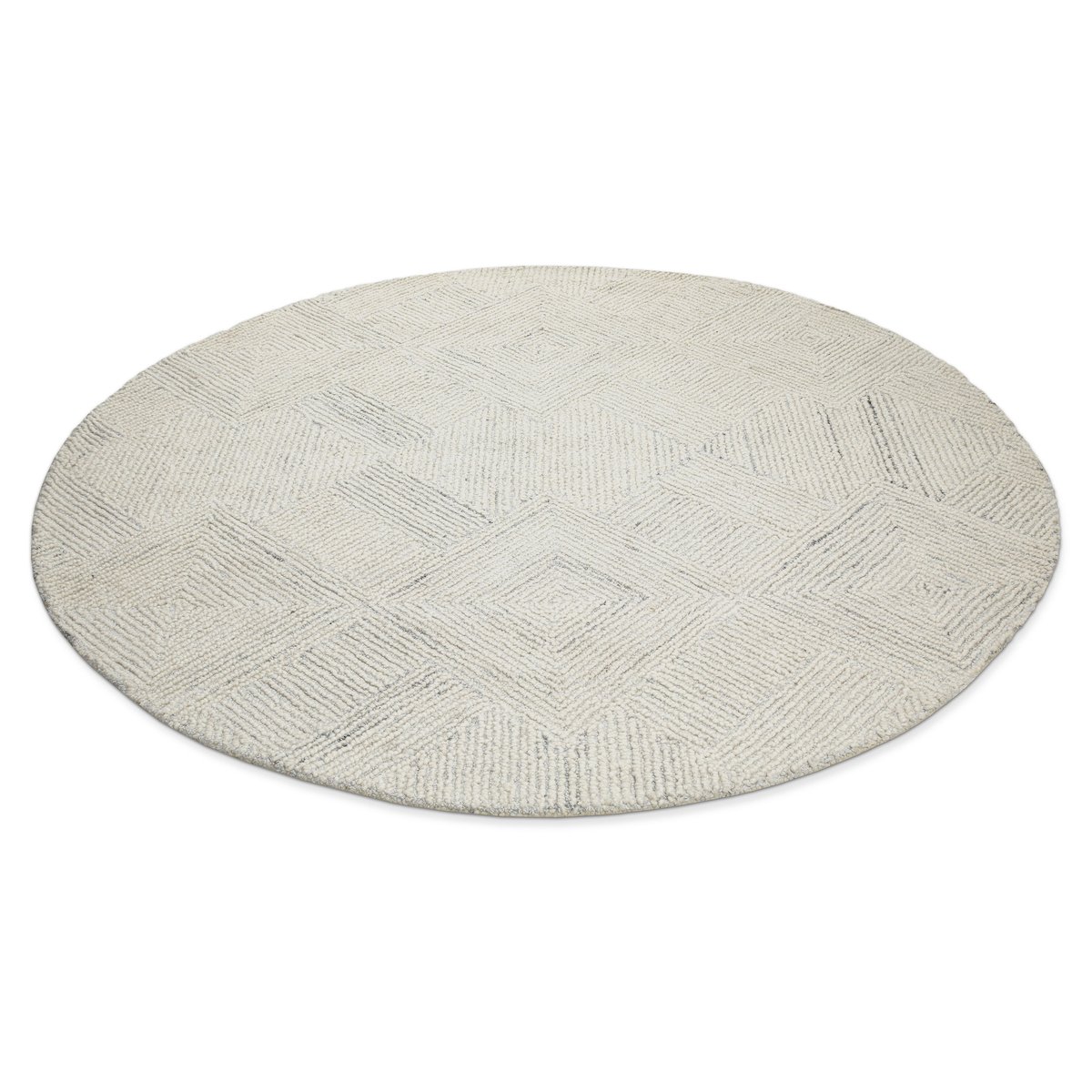 Tapis rond tufté main à relief , Hamptons THIRTYTHREE ivoire, WECON HOME
