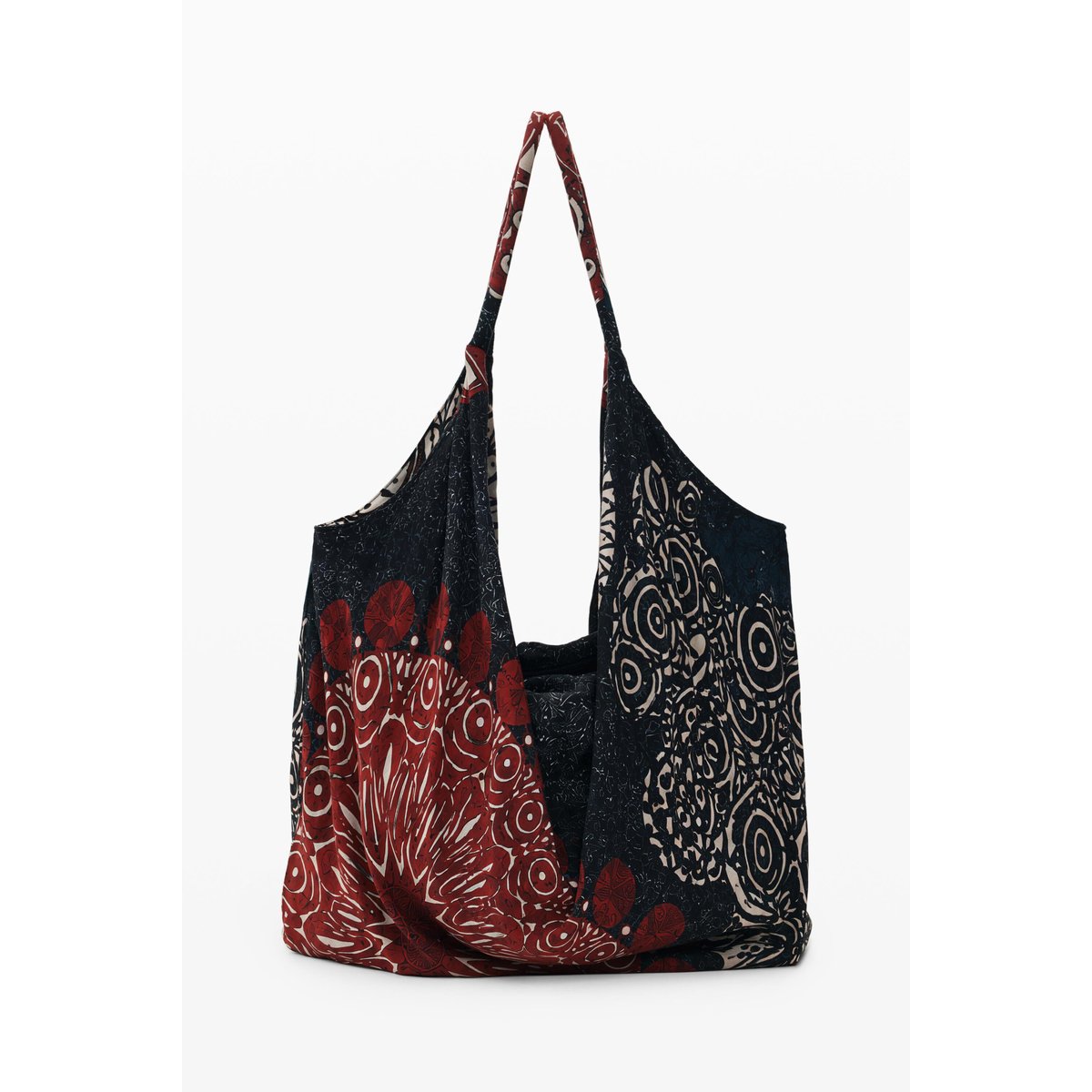 grand sac imprimé vintage noir, DESIGUAL