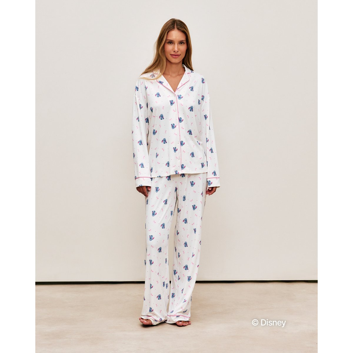 Pantalon en jersey côtelé Stitch COMFYSTITCHIZ blanc, UNDIZ