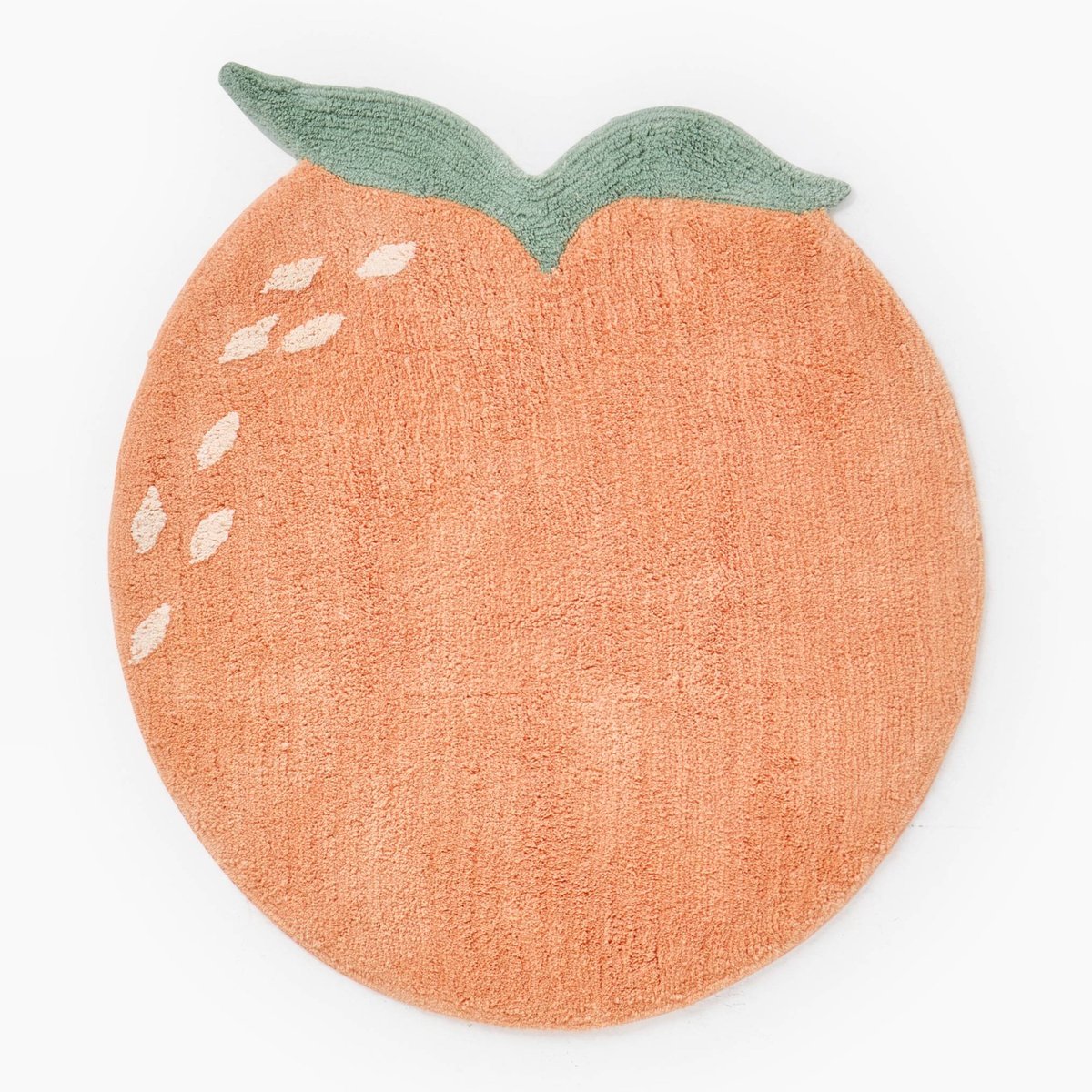 Tapis forme pêche tufté, D 100cm, en coton bio multi co, MONOPRIX