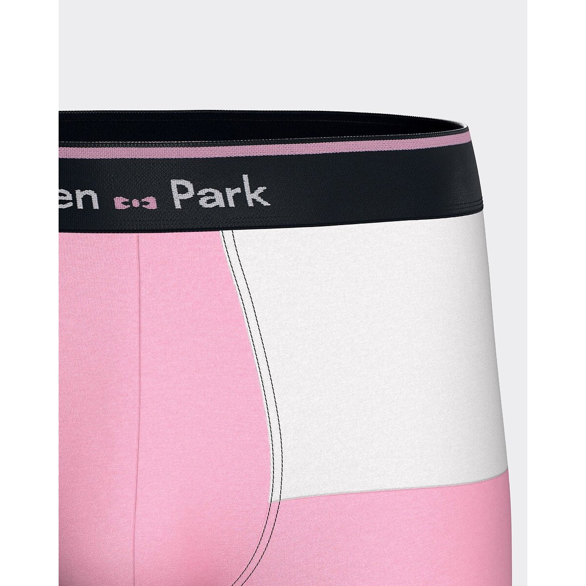 Lote de 2 calzoncillos bóxer, 1 liso + 1 bicolor azul marino + rosa, EDEN PARK