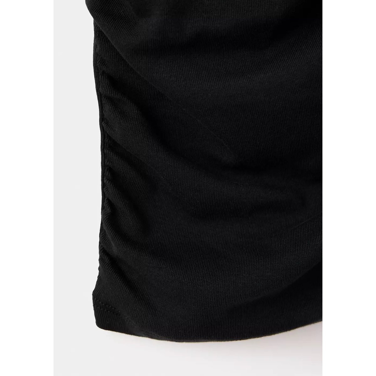 T-shirt coton drapé noir, MANGO TEEN