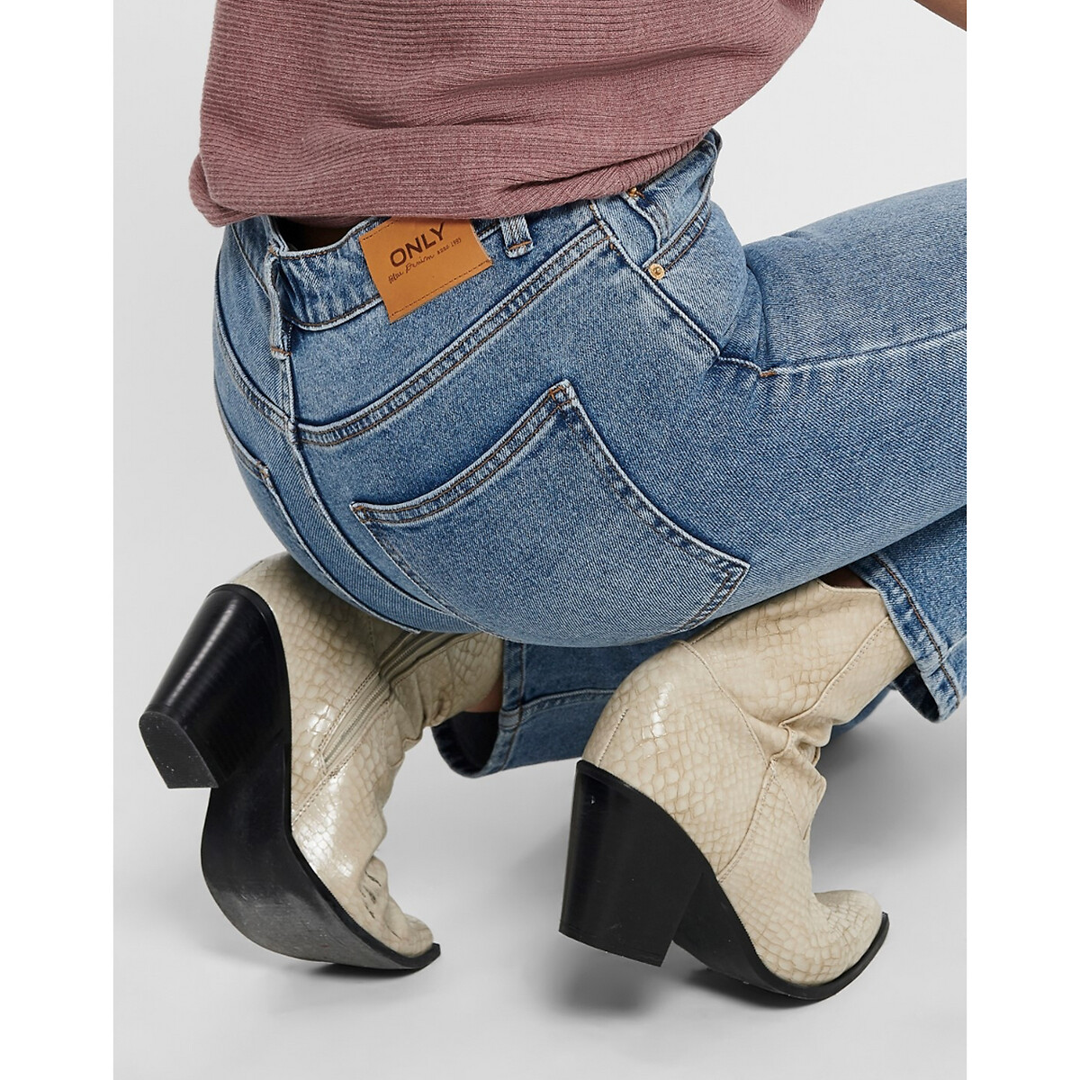 Jean Boyfit taille haute, coupe 7/8 ème stone, ONLY