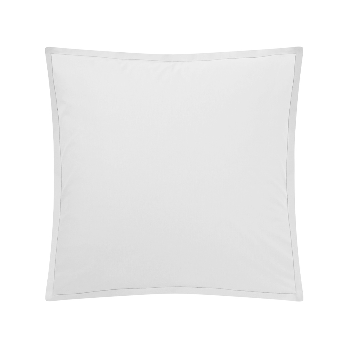 Parure de lit unie en coton, taies carrées, TOUT DOUX blanc, ESSIX