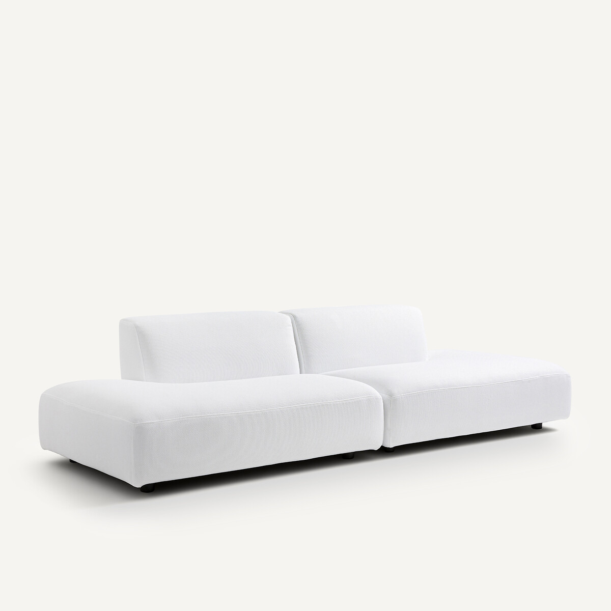 Sofa-Element Leki für den Garten, kleines Modell, Natté-Gewebe weiss, AM.PM