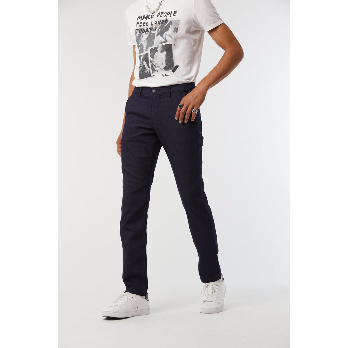 Pantalon coton chino GALANT bleu marine, LEE COOPER