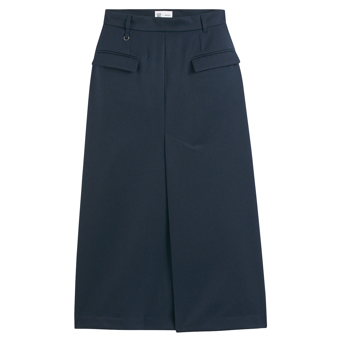Straight Mid-Length Skirt, Made in Europe navy, JEREMY CURRAT X LA REDOUTE