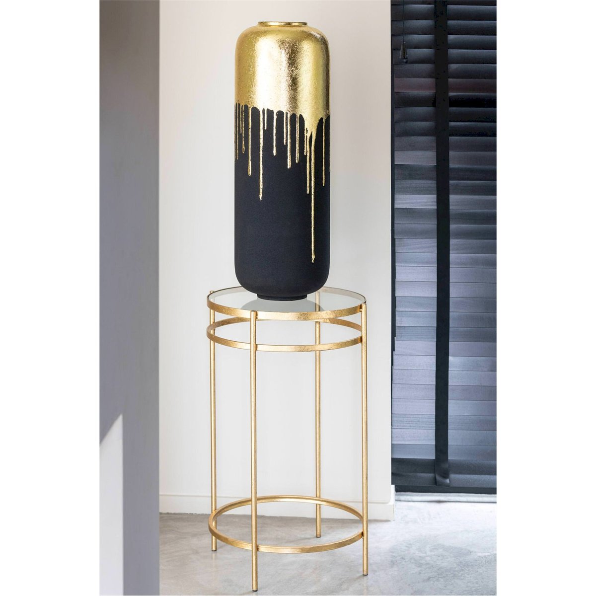 Vase duo en métal doré et noir, RECOLLECTION