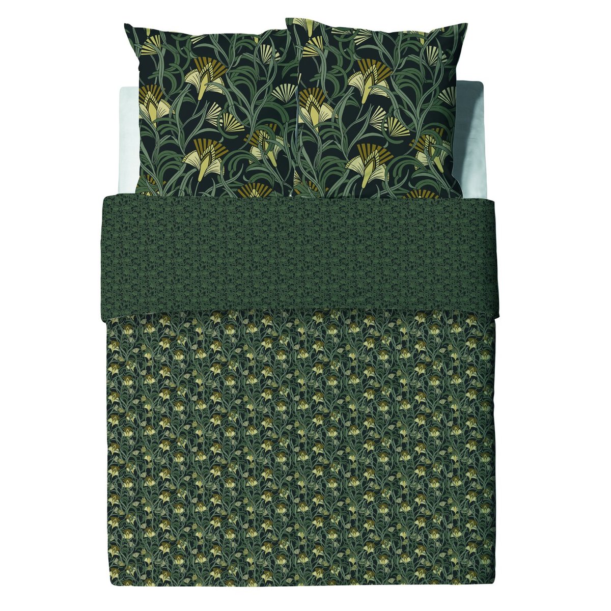Parure housse de couette en coton imprimée, LIANA design, C DESIGN HOME TEXTILE