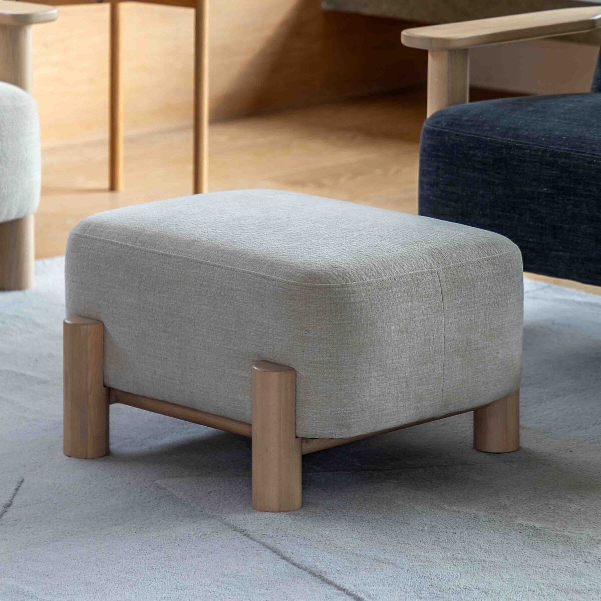 Huxley Velvet Chenille Footstool dusty, ÉDITÉ