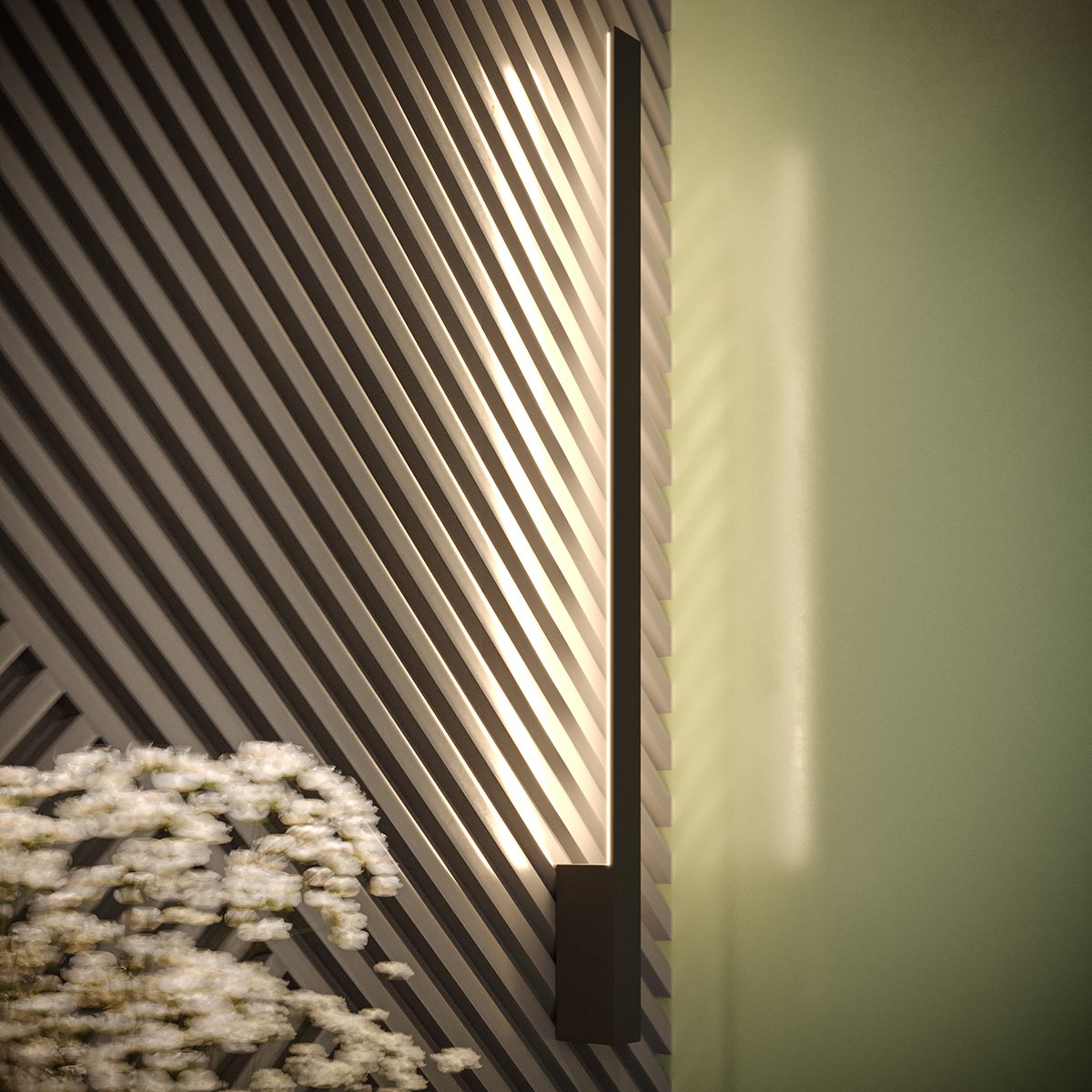 Applique murale Aluminium Noir LED 1 Lahti noir, EDEN