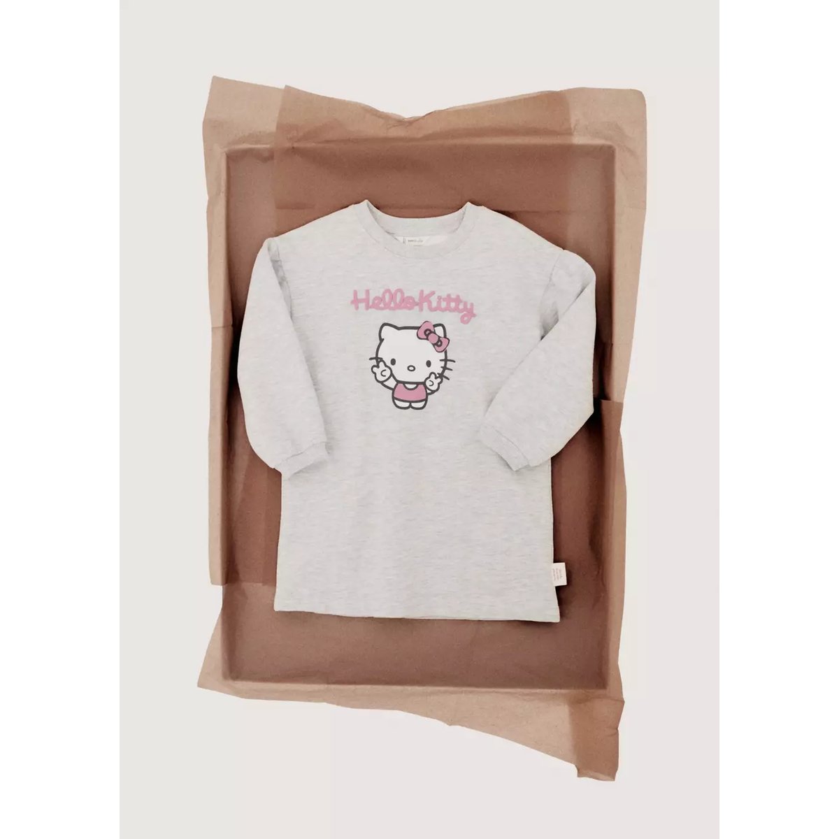 Robe sweat Hello Kitty gris chiné clair, MANGO BABY