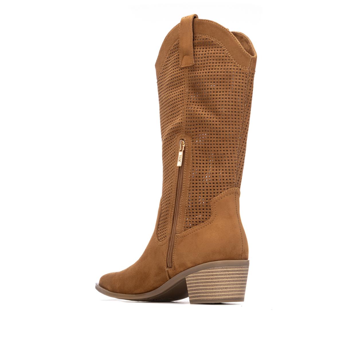 Botte Talon Décontractée Fermeture éclair camel, XTI