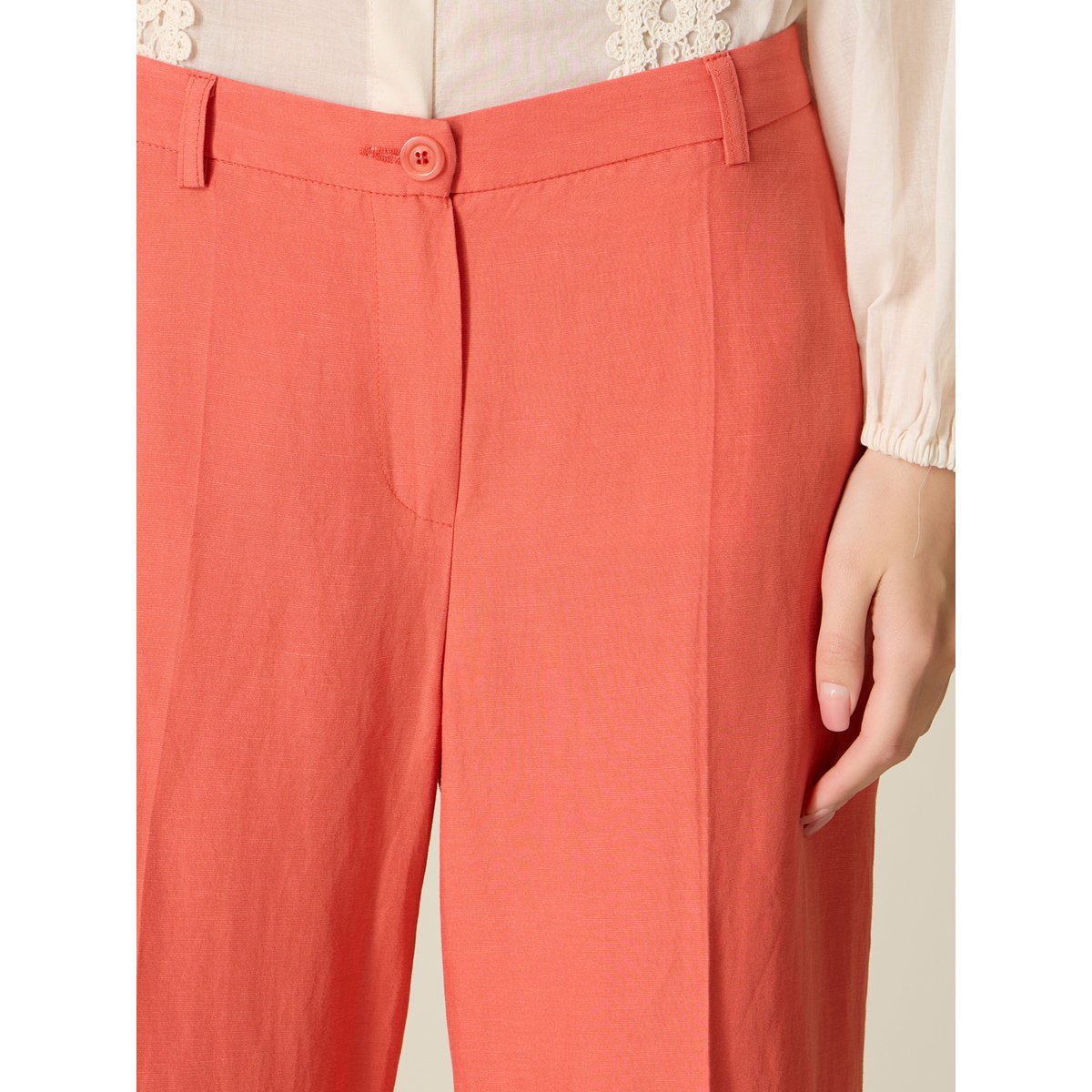 Pantalon cropped orange soleil, OLTRE