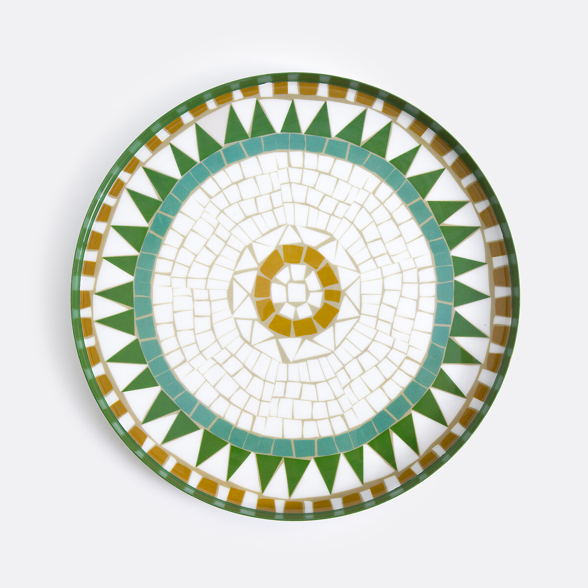 Plateau rond métal acier motif mosaïque, Keito multicolore, LA REDOUTE INTERIEURS
