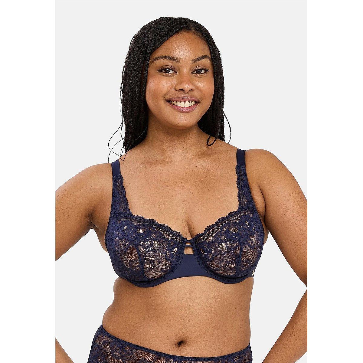 Soutien-gorge corbeille Lily bleu marine, SANS COMPLEXE