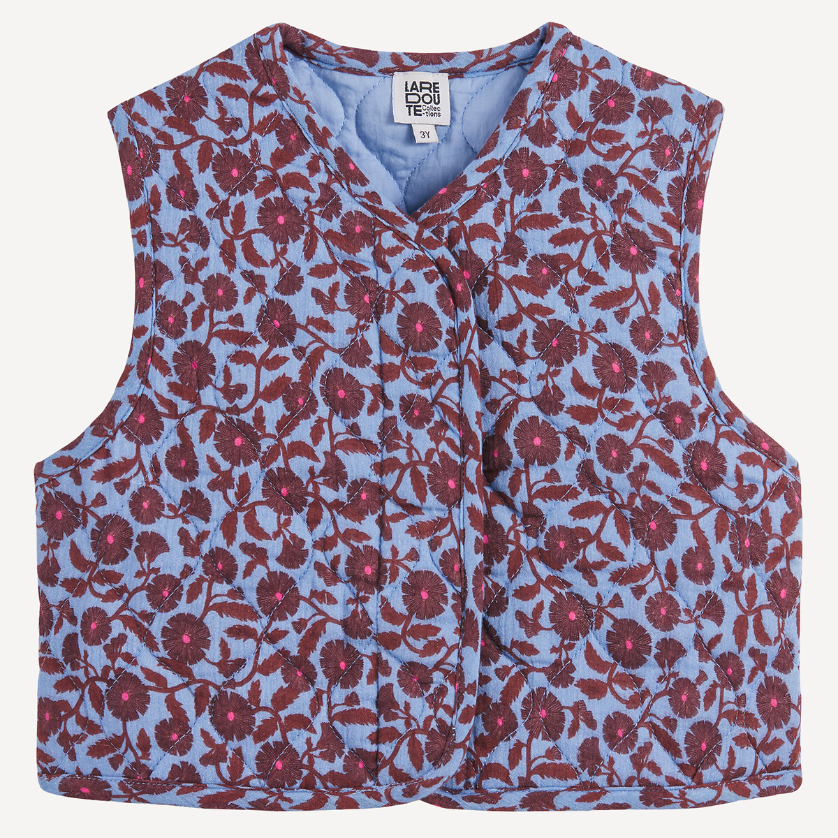 Gilet sans manches matelassé, imprimé fleurs imprimé marron, LA REDOUTE COLLECTIONS