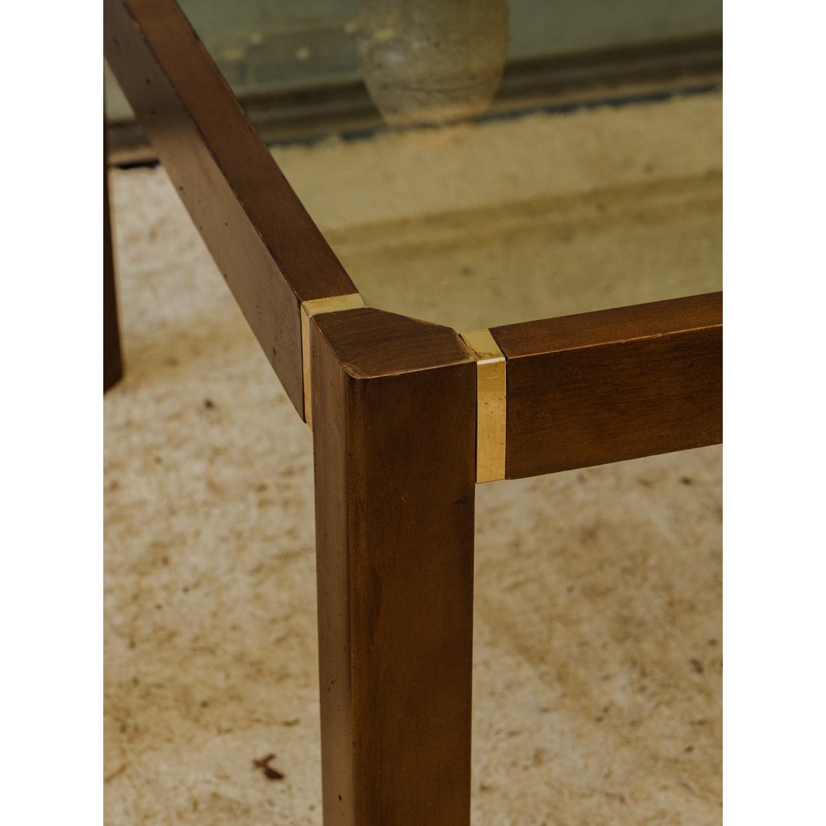 Table basse en verre et bois marron Donna N°1648 - Bon état marron, DEBONGOUT