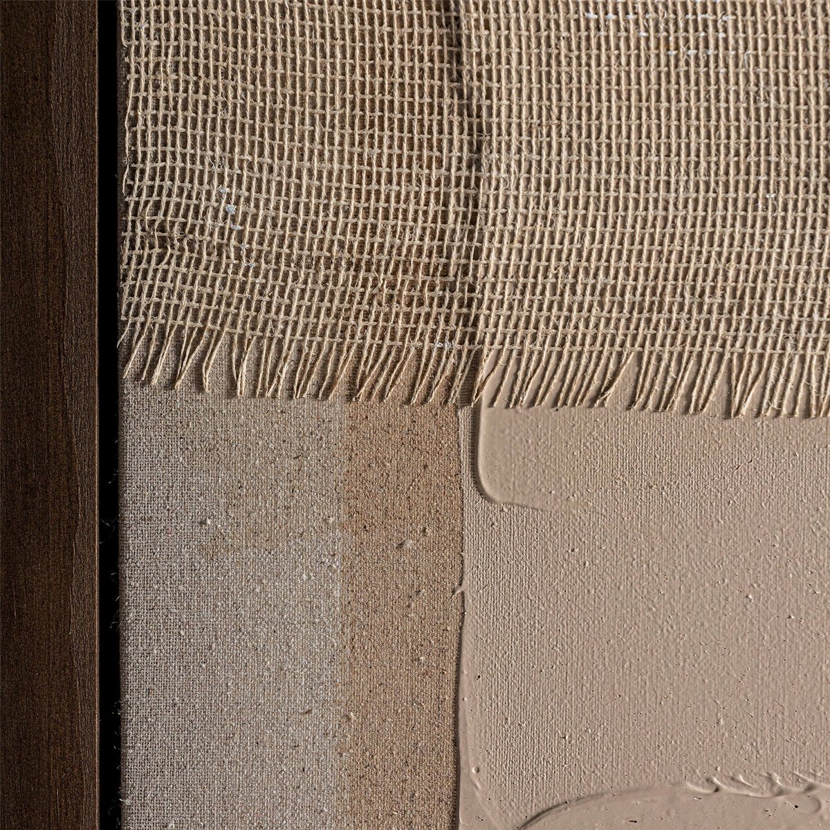 Tableau abstrait contemporain en toile marron nuances naturelles chaleureuses, RECOLLECTION