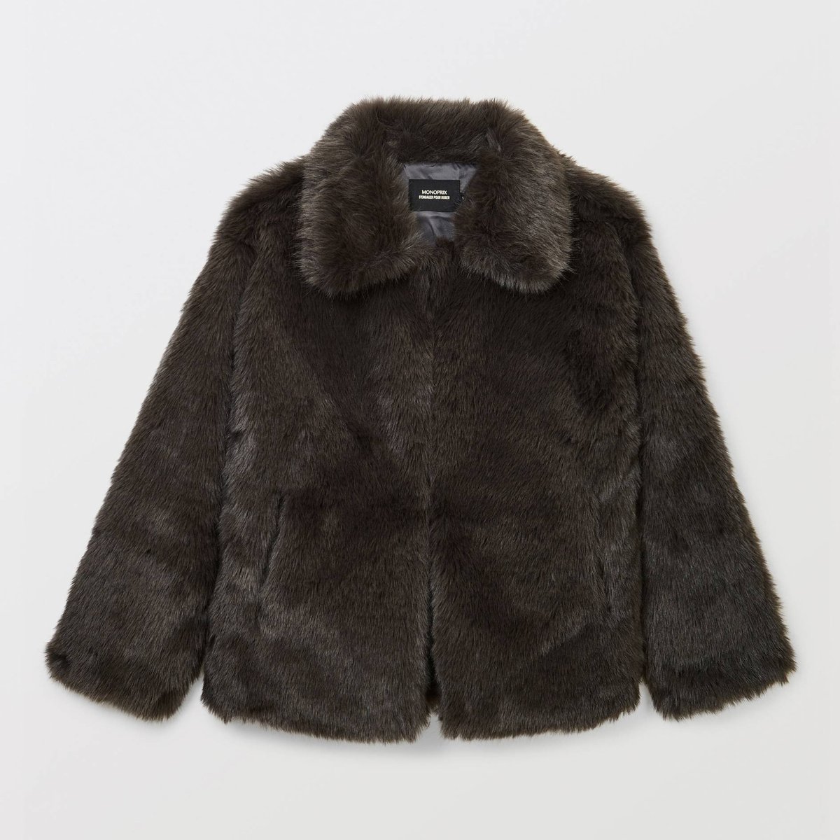 Manteau court en imitation fourrure requin, MONOPRIX