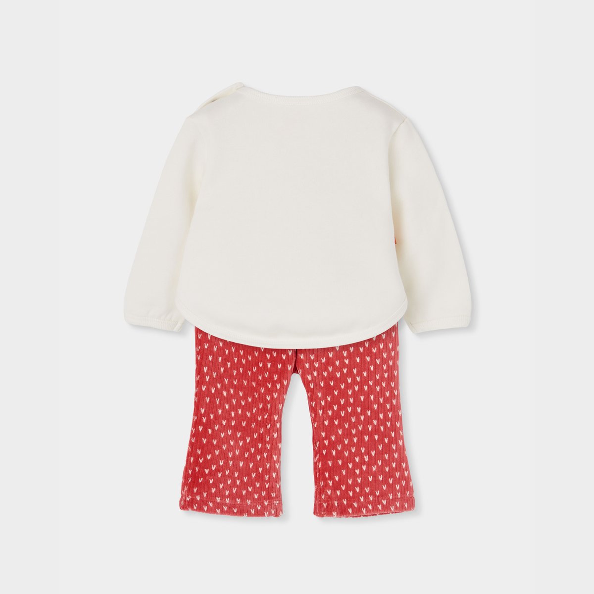 Ensemble maille bébé fille imprimé forêt blanc, BOBOLI