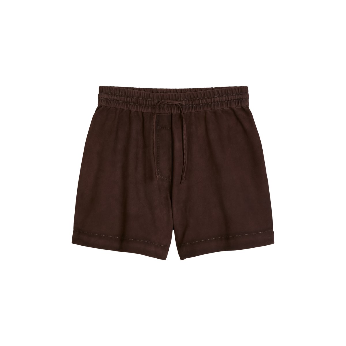 Short en cuir regular en cuir de chèvre velours doux rouge foncé, MARC O’POLO DENIM