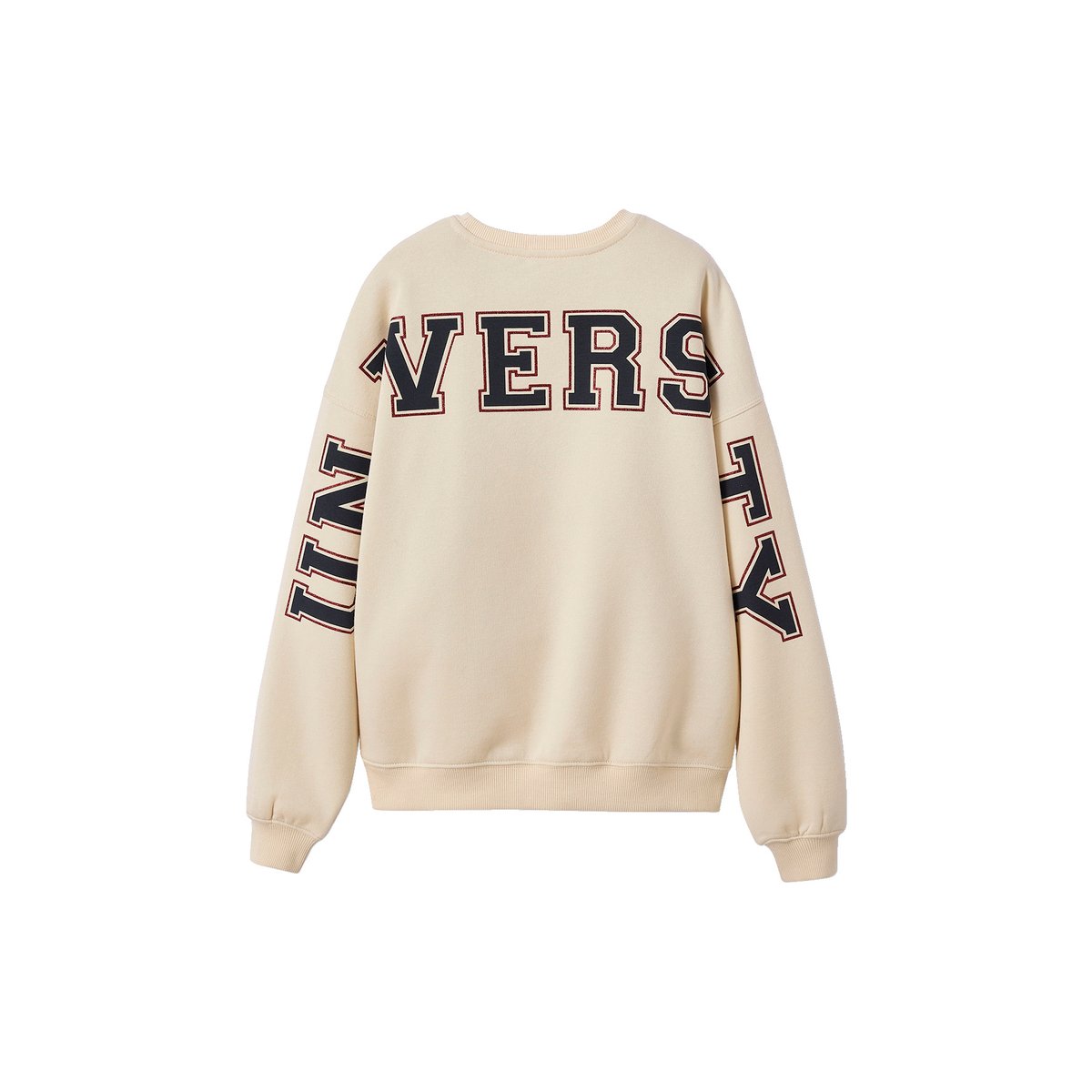 Sweat University lettres glitter au dos écru, JONEN