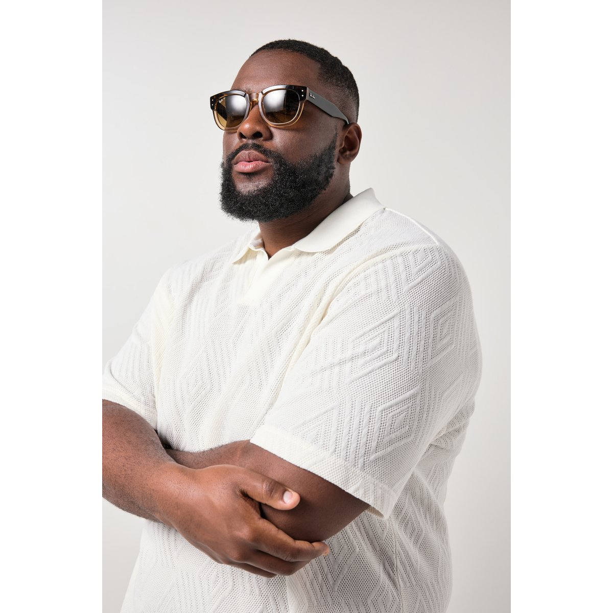 Polo FLEXLASTIC® blanc cassé, STHUGE