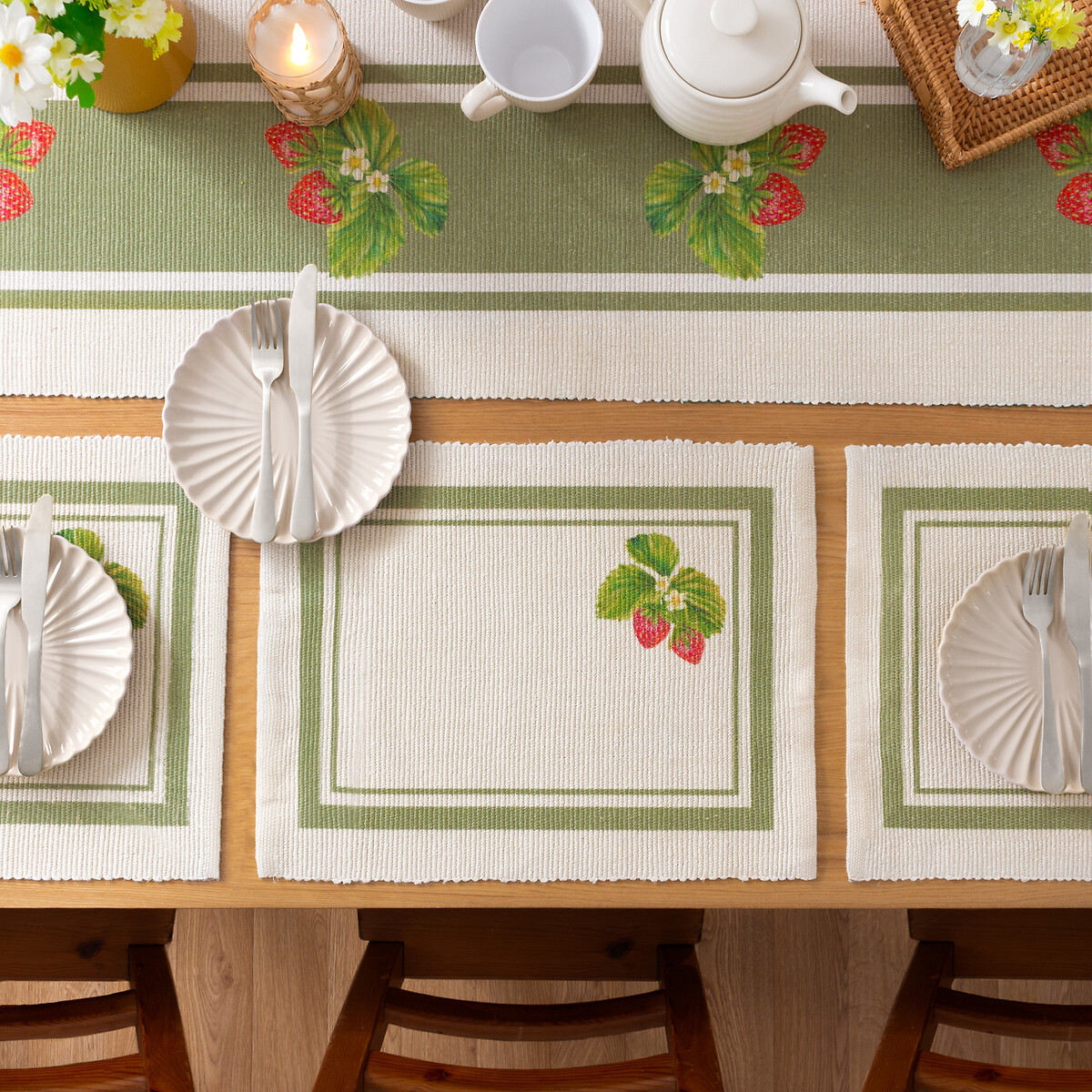 Set of 4 Strawberry Sage Placemats sage, SO'HOME