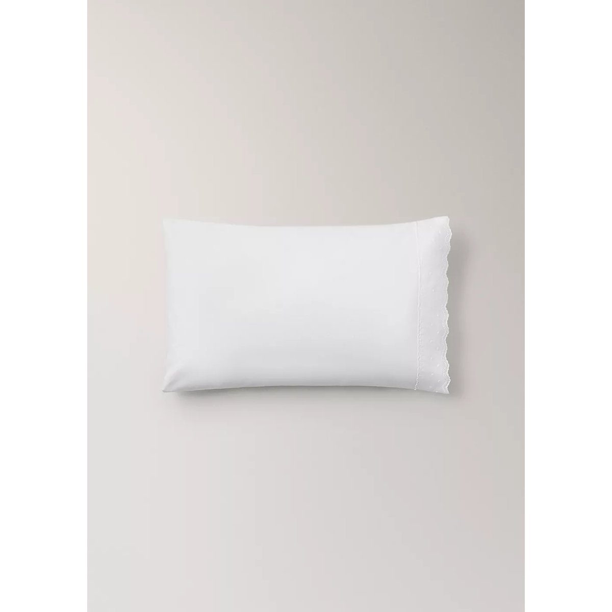 Ensemble drap plat et taie d’oreiller berceau volant à broderie blanc, MANGO HOME