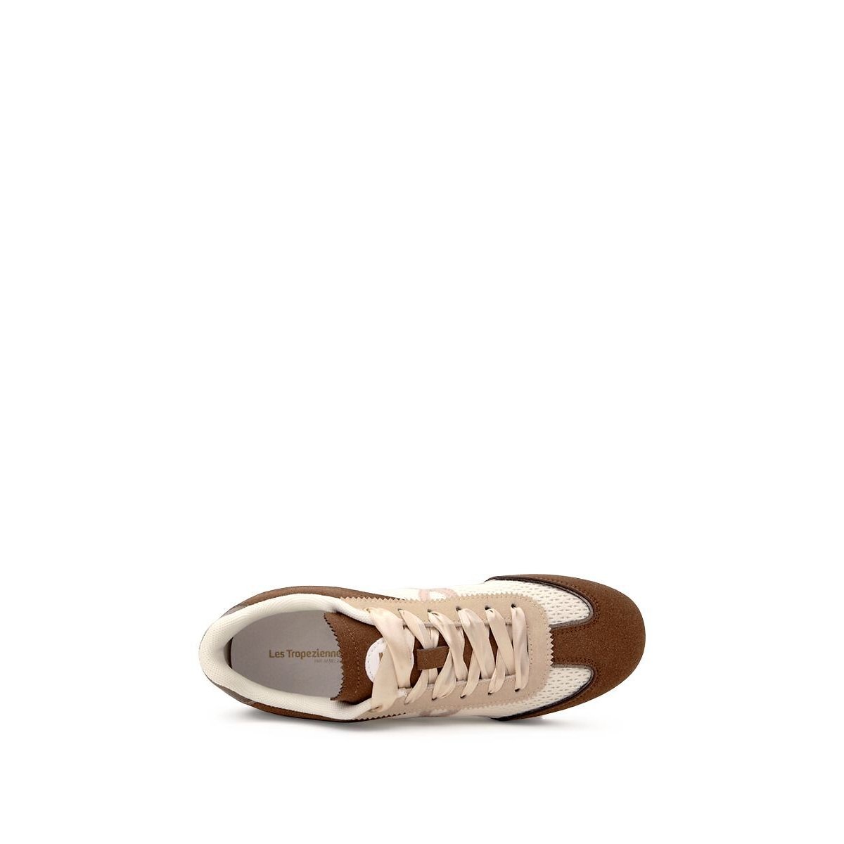 Baskets en cuir Alba blanc/marron, LES TROPEZIENNES PAR M.BELARBI