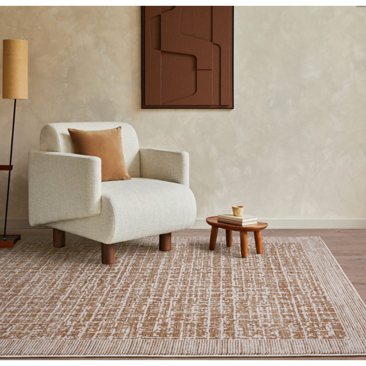 Tapis tissé plat moderne CRISS orange, NOVATREND