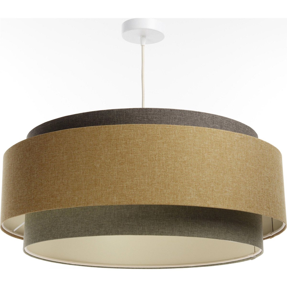 Suspension en tissu ronde, BOHO ELEGANT beige crème texturé, BPS KONCEPT
