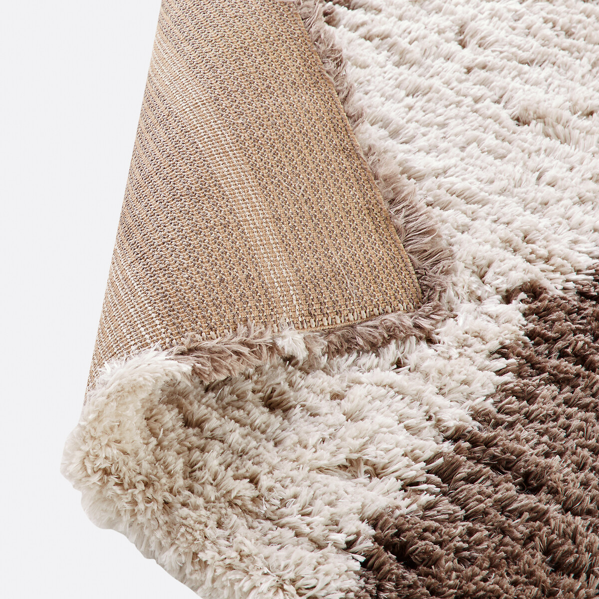Tapis poils longs, motifs abstraits, Belsa ecru/marron, LA REDOUTE INTERIEURS