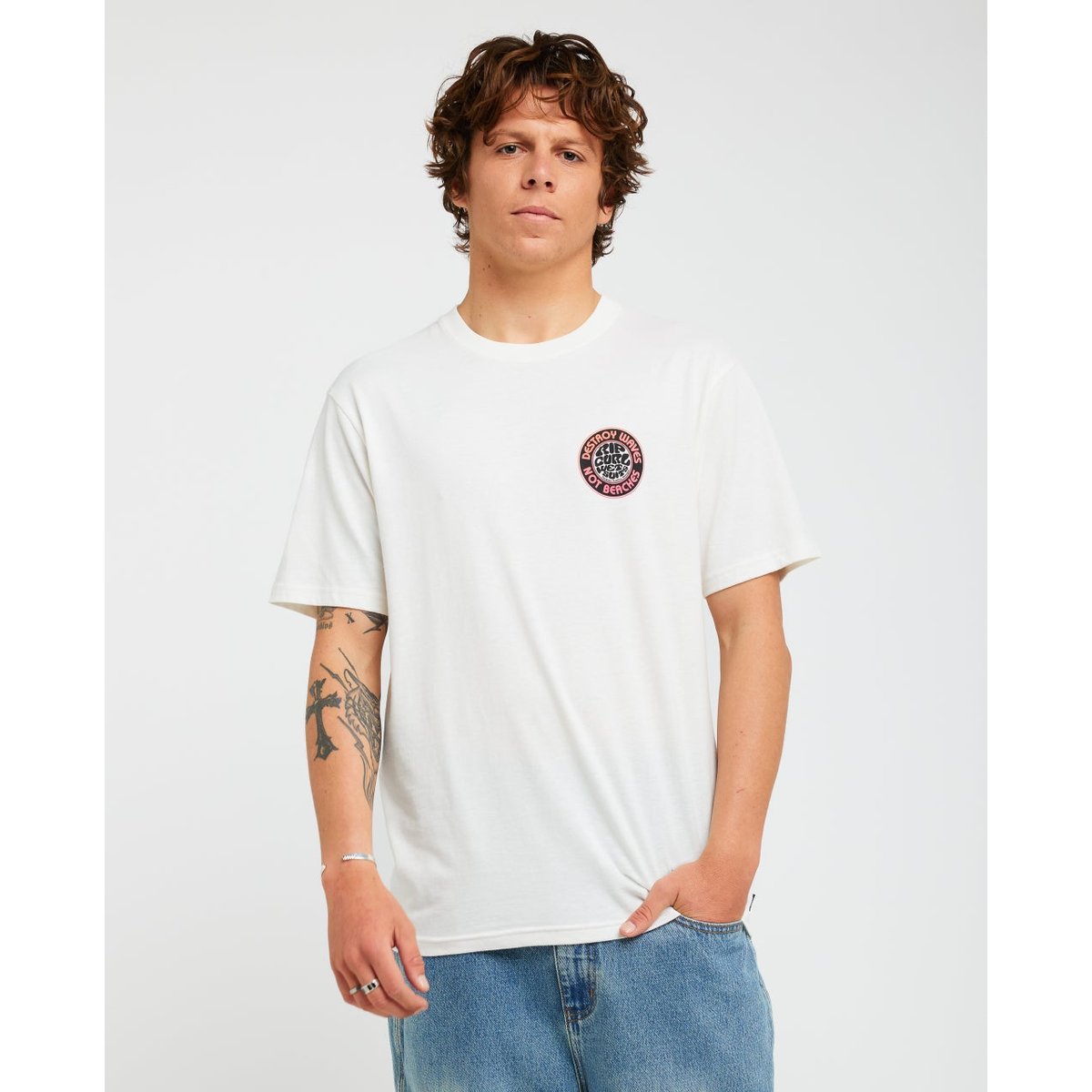 T-shirt Destroy Series bone, RIP CURL