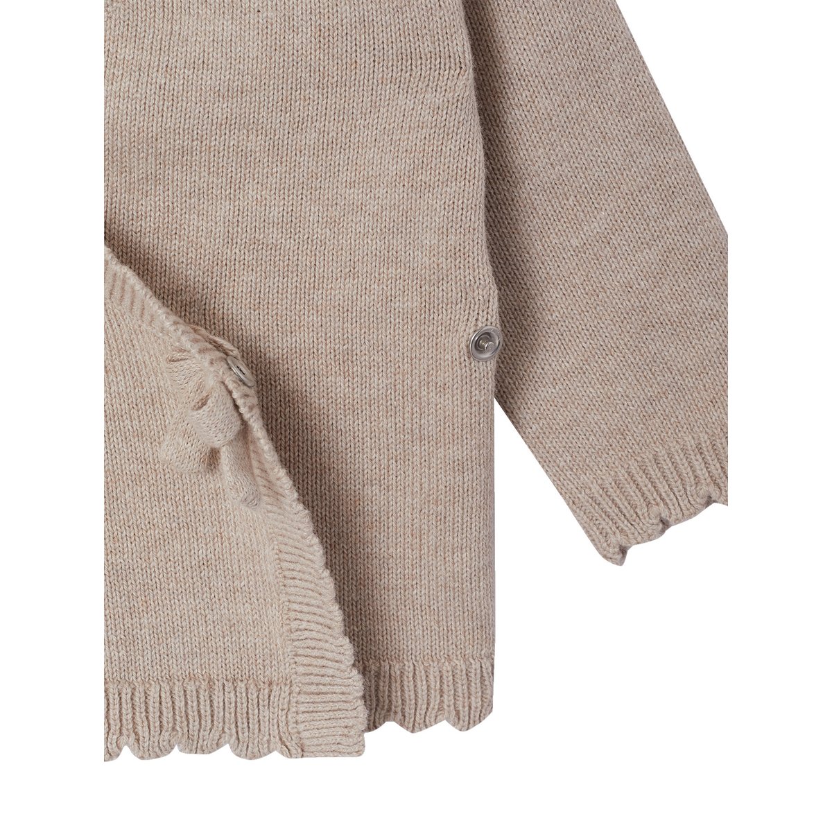 Ensemble 3 pièces naissance tricot beige chiné, VERTBAUDET