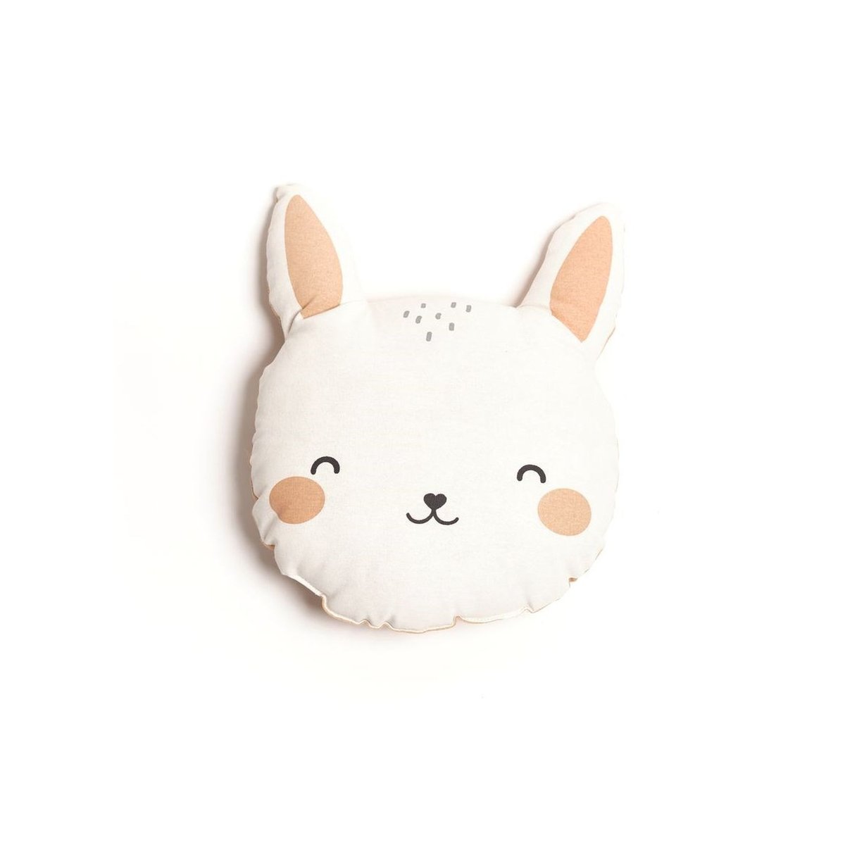 Coussin imprimé animalier coton FUNNY LAPIN rose, TODAY