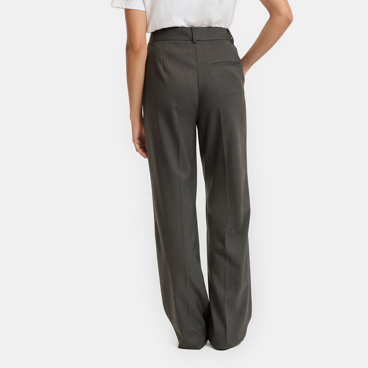 Weite Hose mit hohem Bund grau meliert, LA REDOUTE COLLECTIONS