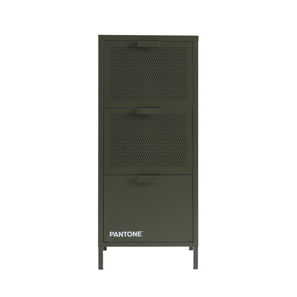 Caisson de bureau en acier vert olive / tcx 19-0516, PANTONE