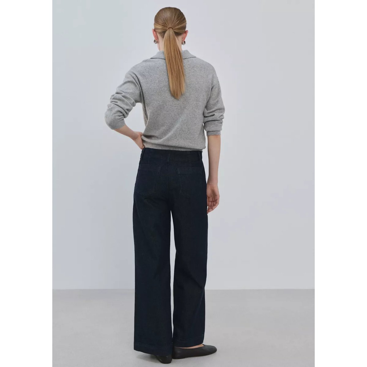 Jean large taille normale bleu, MANGO
