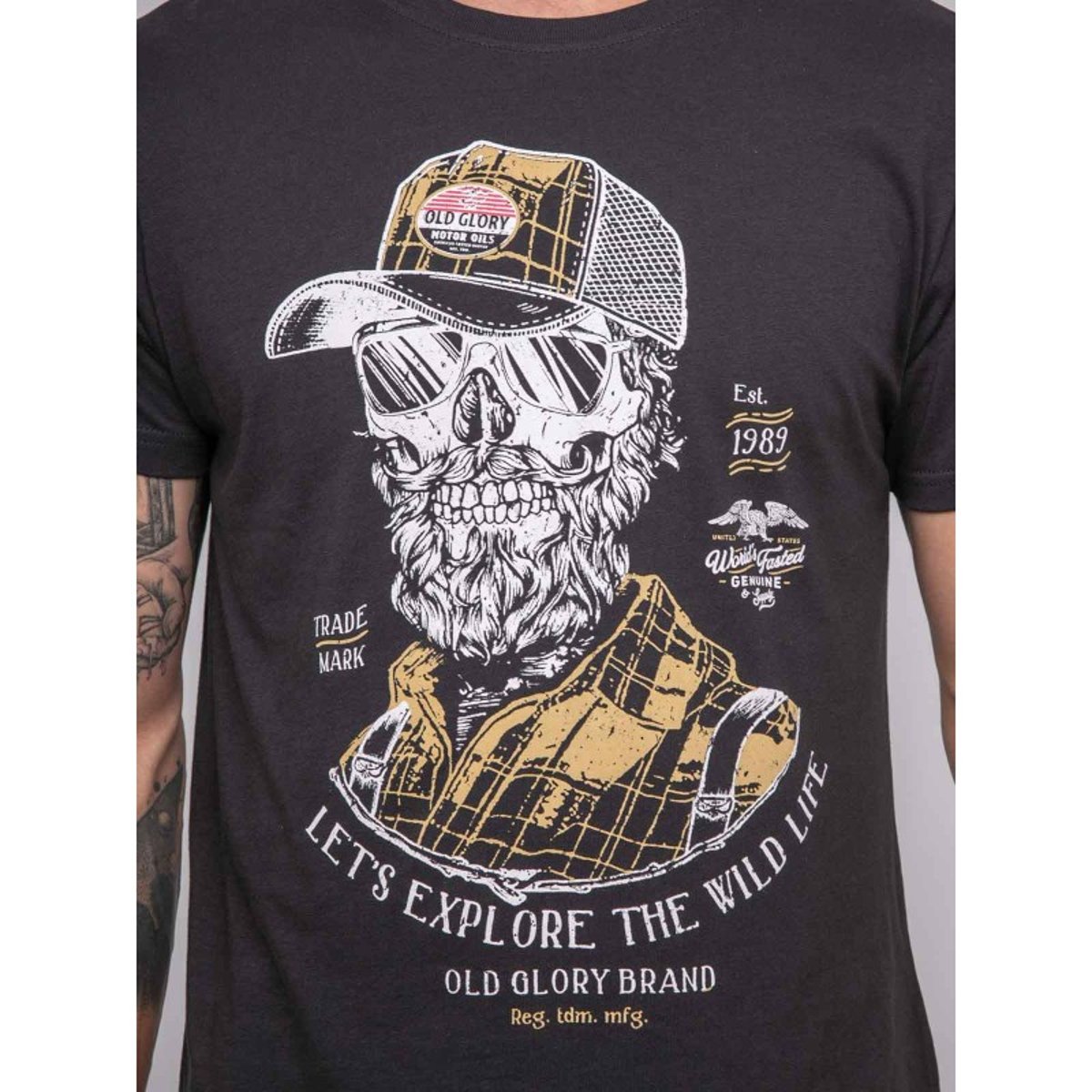 T-shirt Manches Courtes Imprimé Jaguar gris, RITCHIE