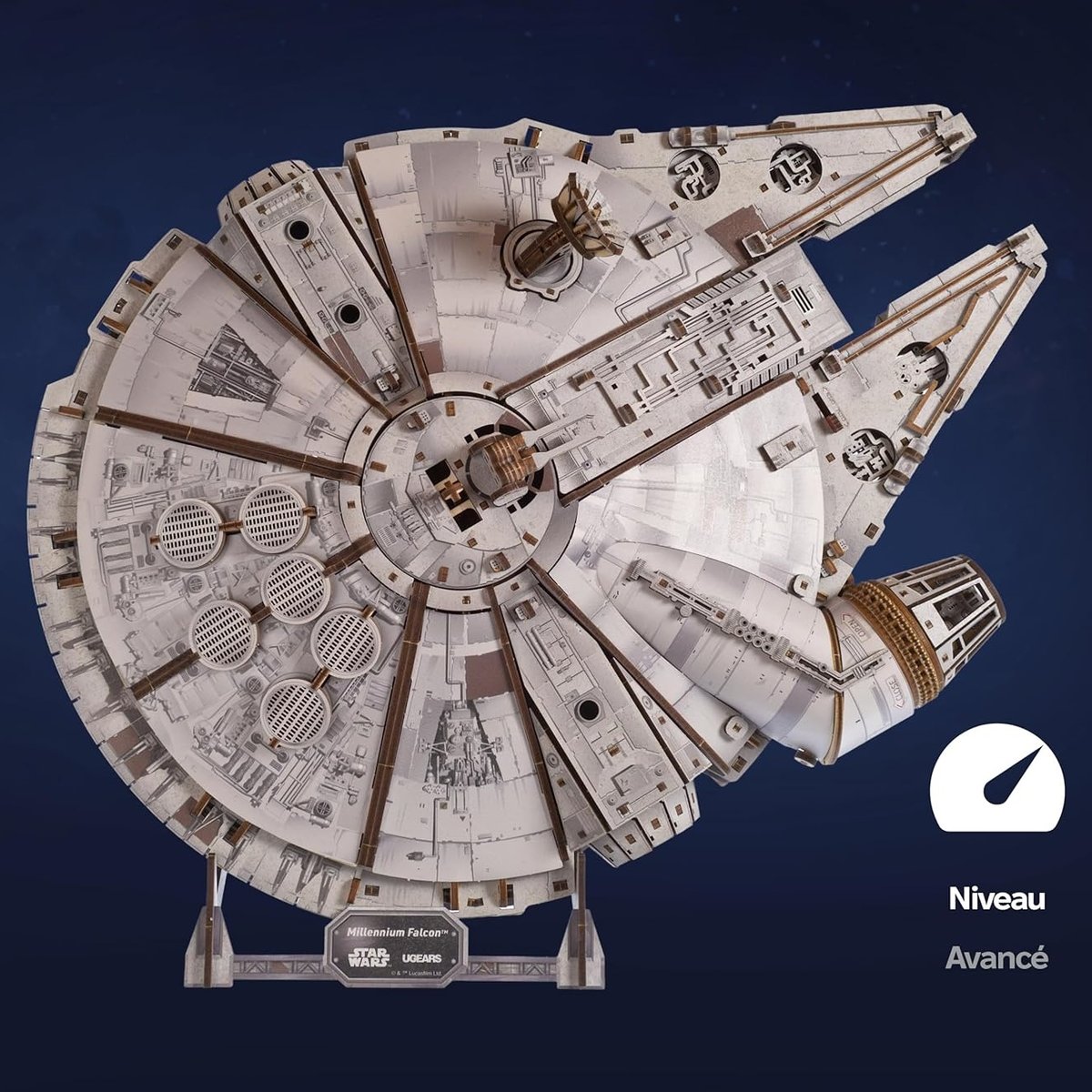 Puzzle 3D Faucon Millenium Star Wars beige, UGEARS